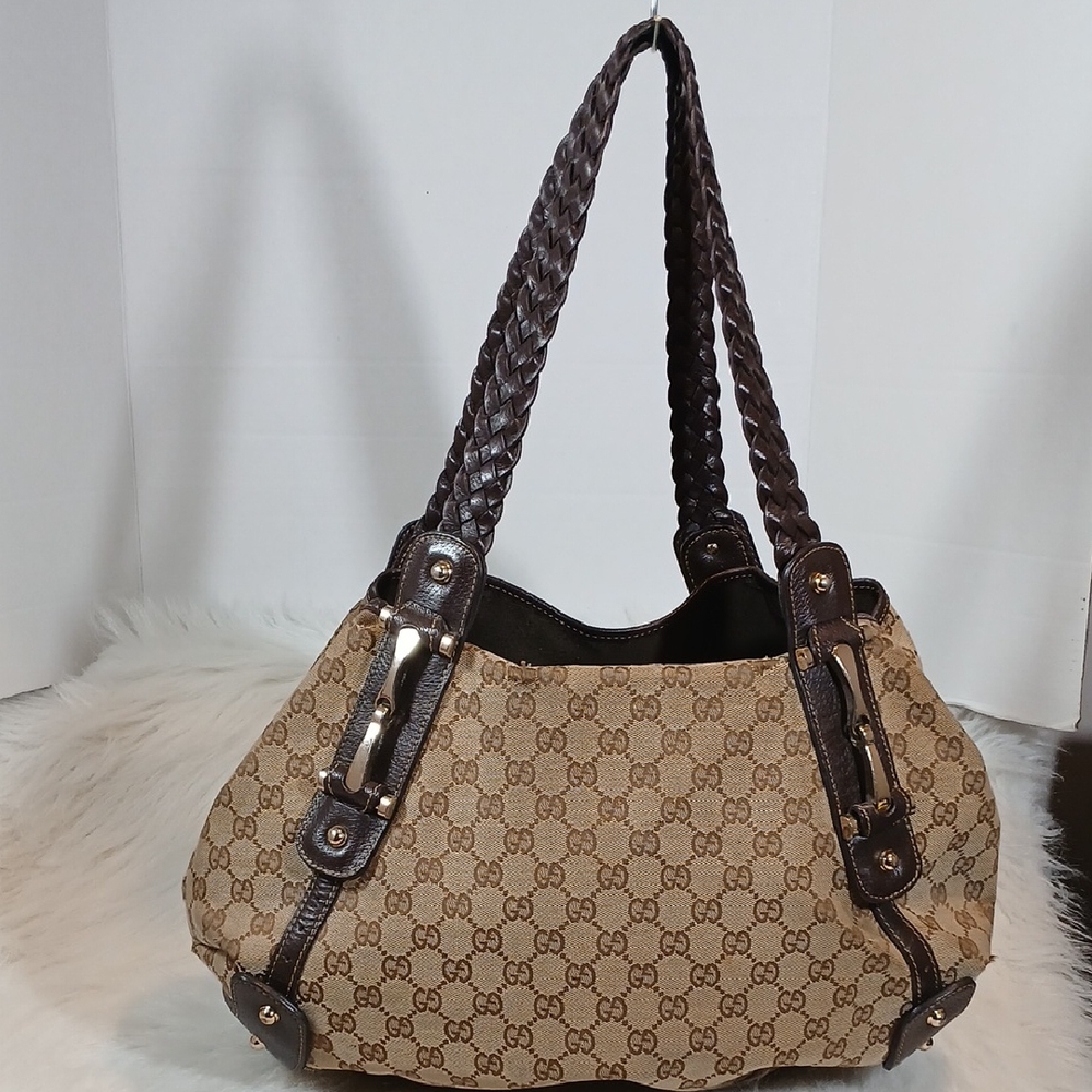 Gucci Pelham GG Monogram Hobo Brown Tote/Shoulder  Bag